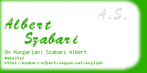 albert szabari business card